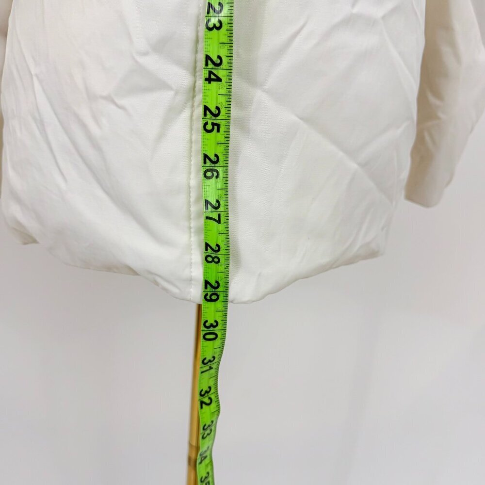 SOIA & KYO VINTAGE STYLE PUFFER WHITE COLOR TRENCH WITH WAIST STRAP COAT JACKET - Picture 13 of 16